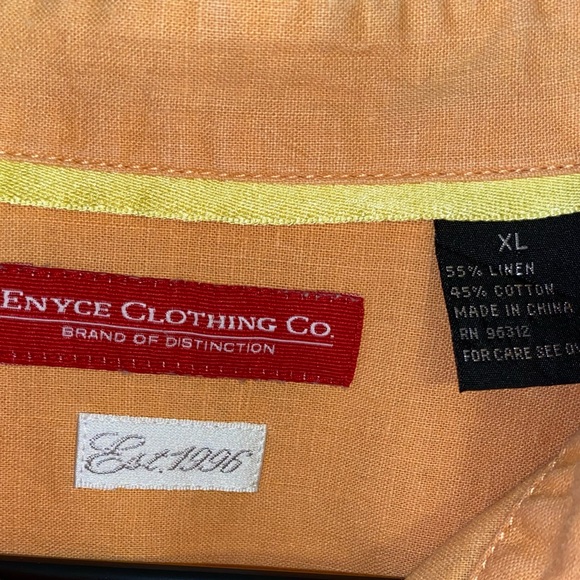 Enyce Men’s Orange Linen Button Down Shirt Size XL - Picture 4 of 4